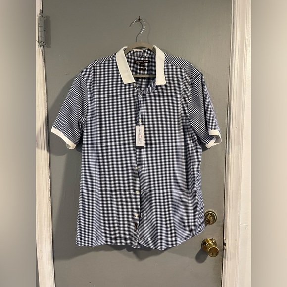 Michael Kors slim‎ fit checkered shirt men's XXL - Picture 1 of 10